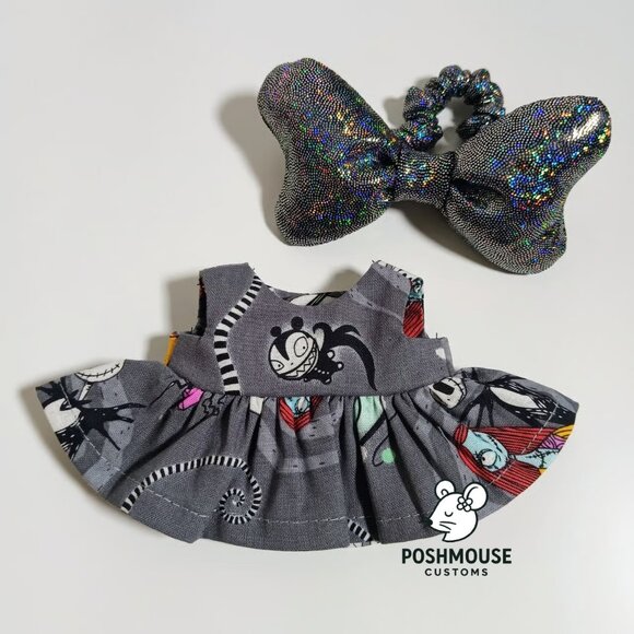 Labubu Nightmare Before Christmas Vampire Teddy Dress with Oversized Bow - Picture 4 of 6